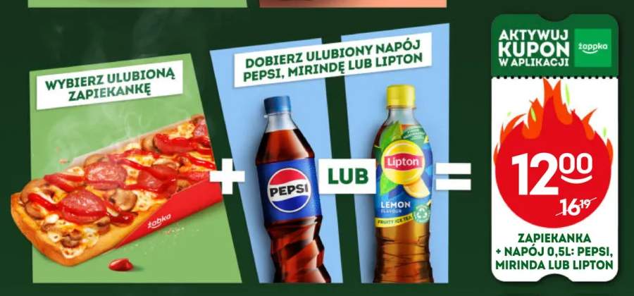 Zestaw zapiekanka + napój Pepsi Mirinda lub Lipton