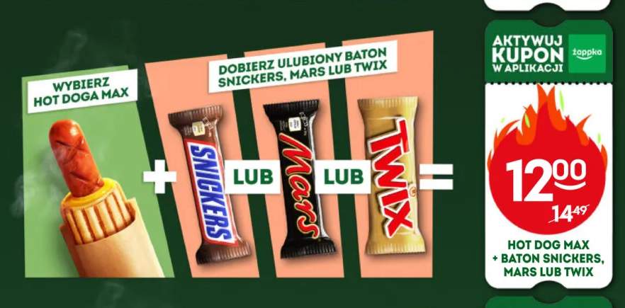 Zestaw Hot Dog Max + baton Snickers +2 warianty