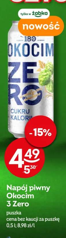 Napój piwny bezalkoholowy Okocim 3 Zero