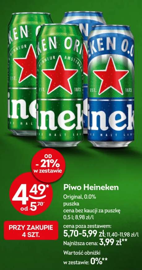 Piwo Heineken Original +1 wariant