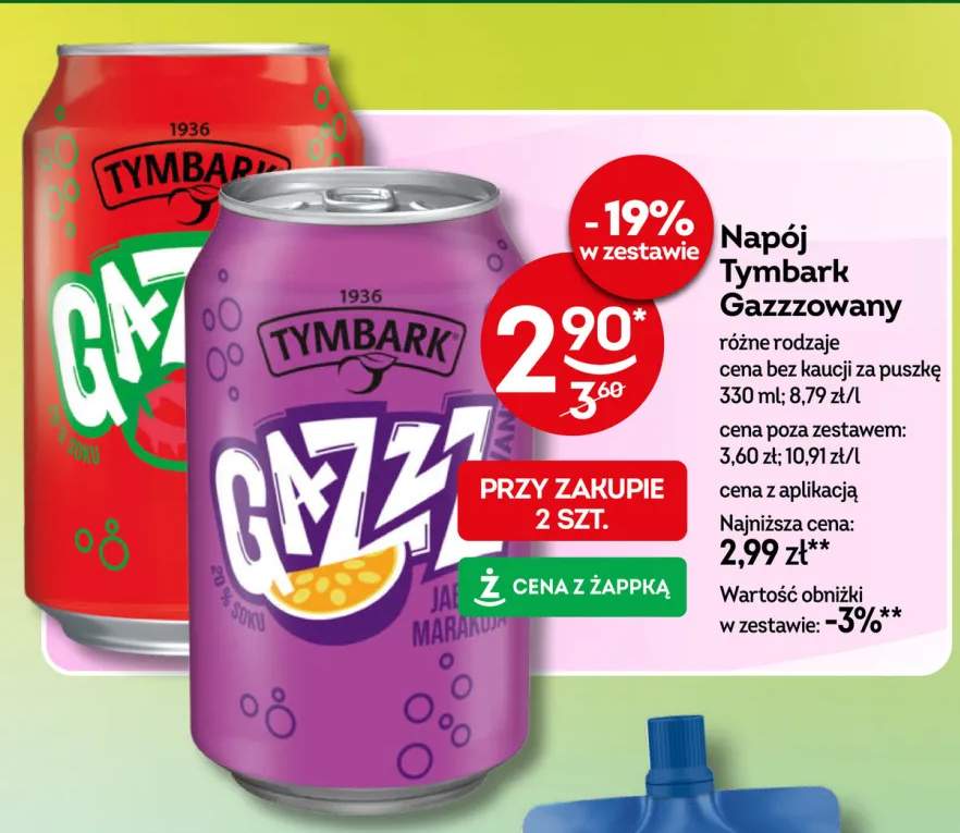 Napój Tymbark Gazzzowany Arbuz +1 wariant