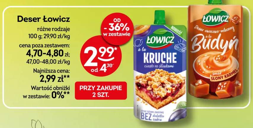 Deser Łowicz à la Kruche ciasto ze śliwkami +1 wariant