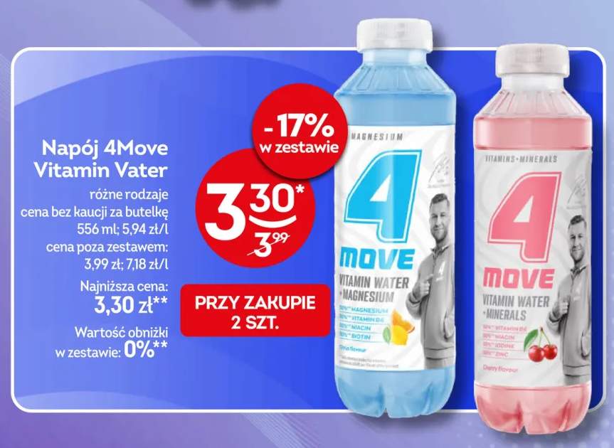 Napój witaminowy 4Move Vitamin Water Magnesium +1 wariant