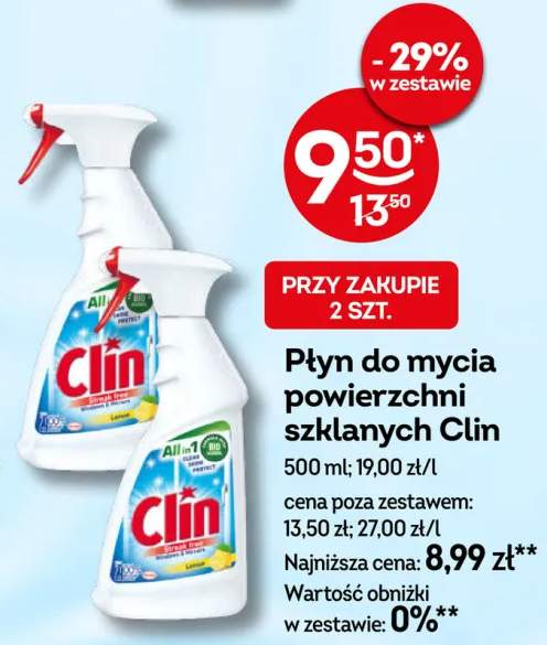 Płyn do mycia powierzchni szklanych Clin Lemon +1 wariant