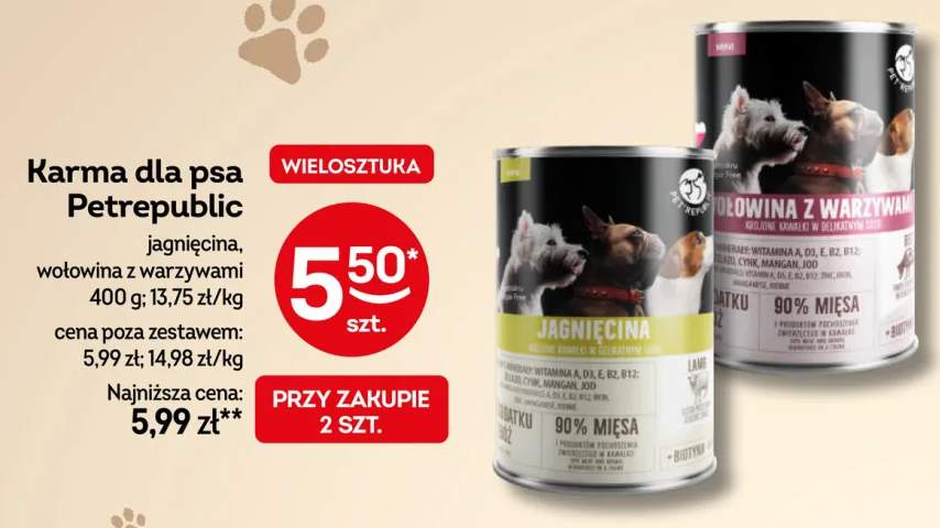 Karma dla psa jagnięcina Petrepublic +1 wariant