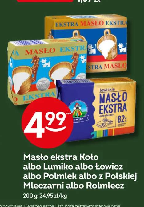 Masło ekstra z Polskiej Mleczarni +5 wariantów