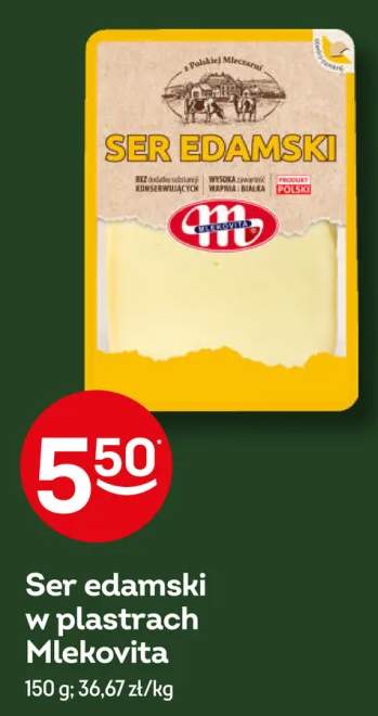 Ser edamski w plastrach Mlekovita