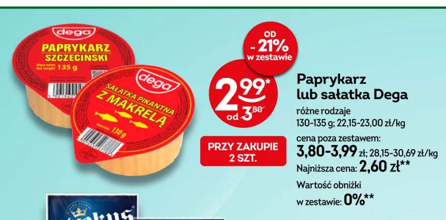 Sałatka pikantna z makrelą Dega +1 wariant