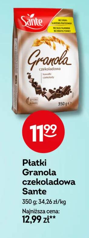 Płatki Granola czekoladowa Sante