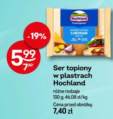 Ser topiony w plastrach Hochland Cheddar