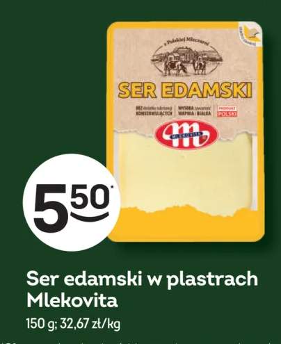 Ser edamski w plastrach Mlekovita