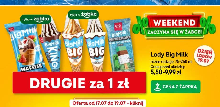 Lody Big Milk Cone King +3 warianty