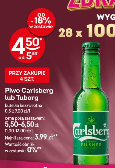 Piwo Carlsberg +1 wariant