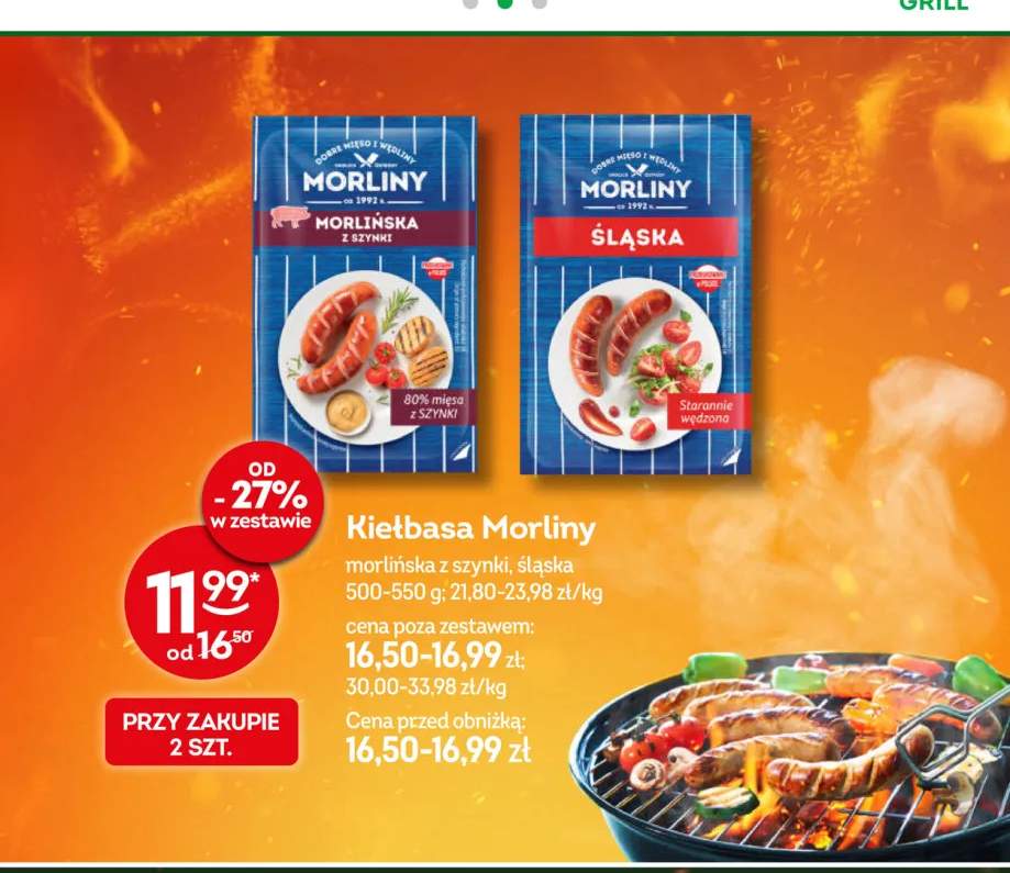 Kiełbasa Morlińska z szynki Morliny +1 wariant