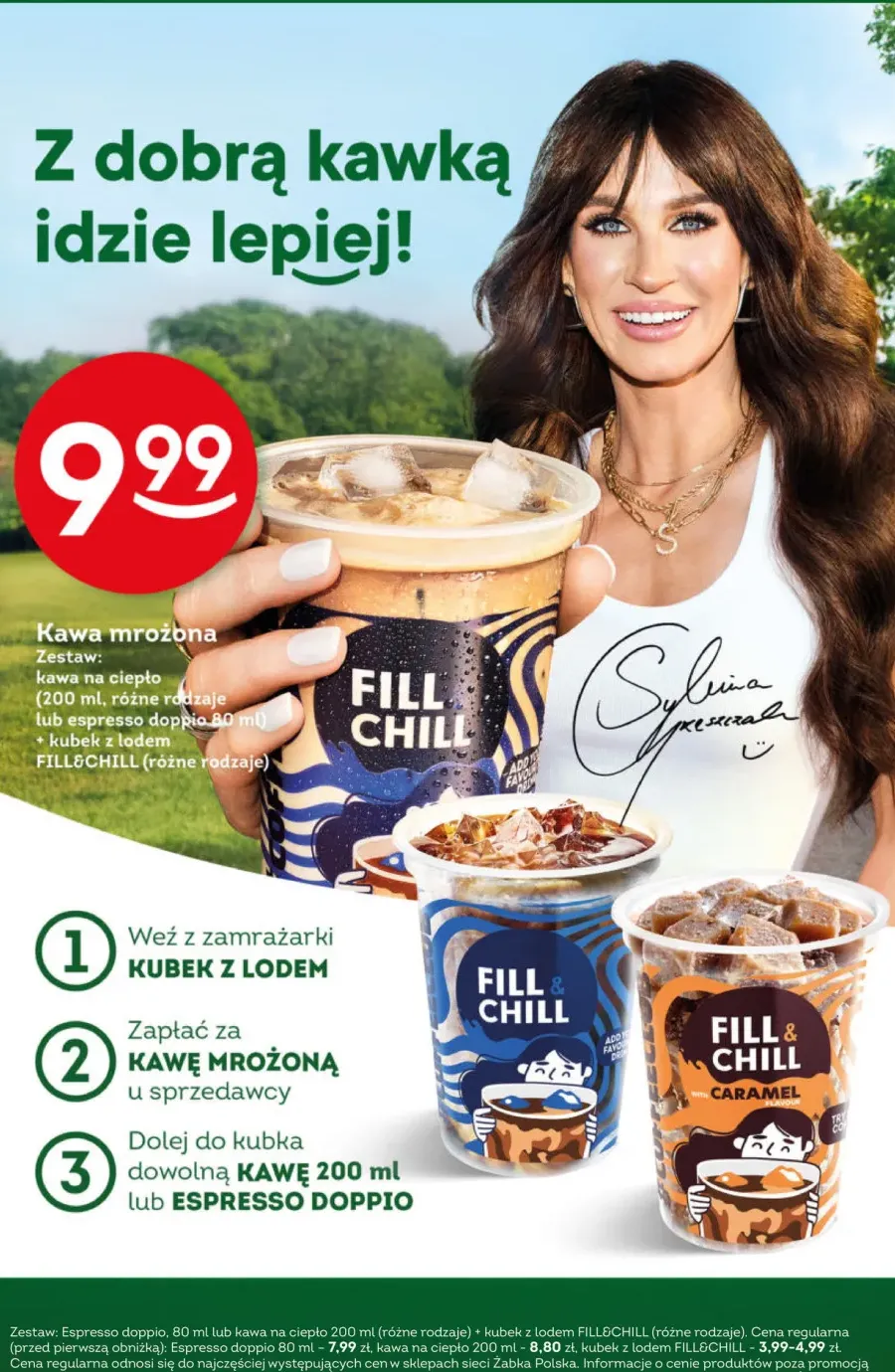 Zestaw kawa mrożona: kawa na ciepło lub espresso doppio + kubek z lodem FILL&CHILL