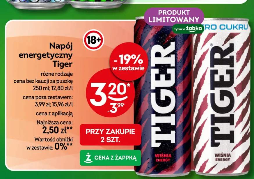 Napój energetyczny Tiger Wiśnia Energy