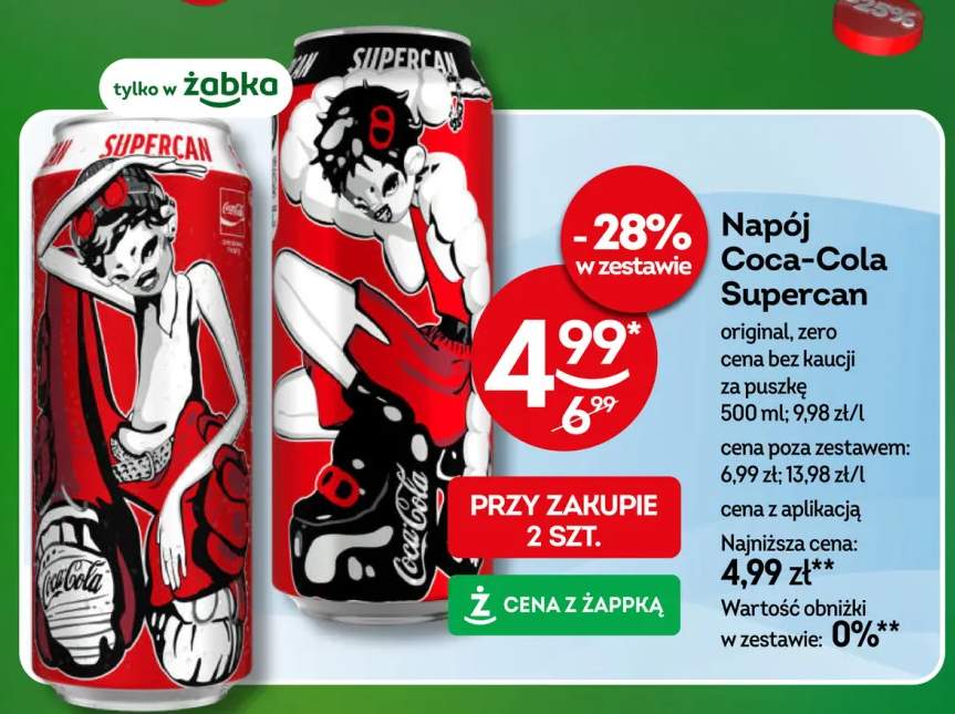 Napój Coca-Cola Supercan original +1 wariant