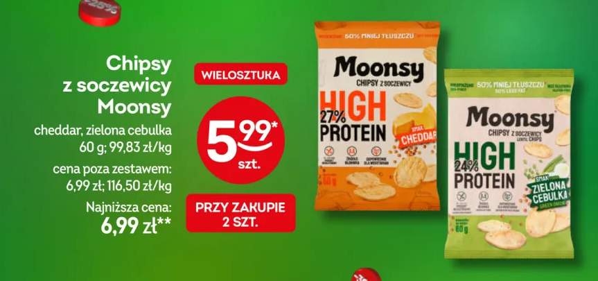 Chipsy z soczewicy Moonsy cheddar