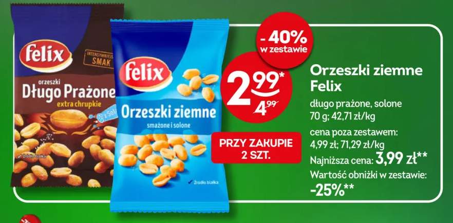 Orzeszki ziemne Felix długo prażone