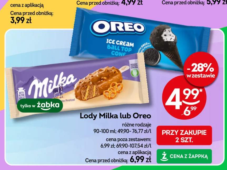 Lody Milka +1 wariant