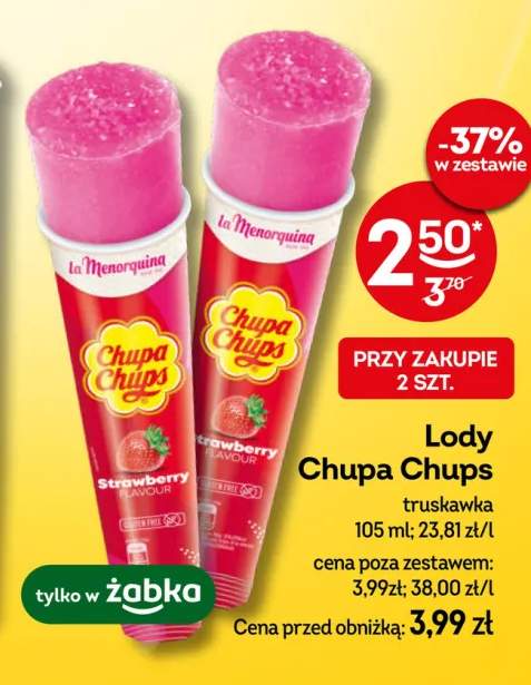 Lody Chupa Chups truskawkowe