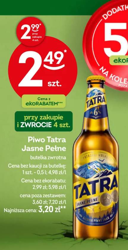 Piwo Tatra Jasne Pełne