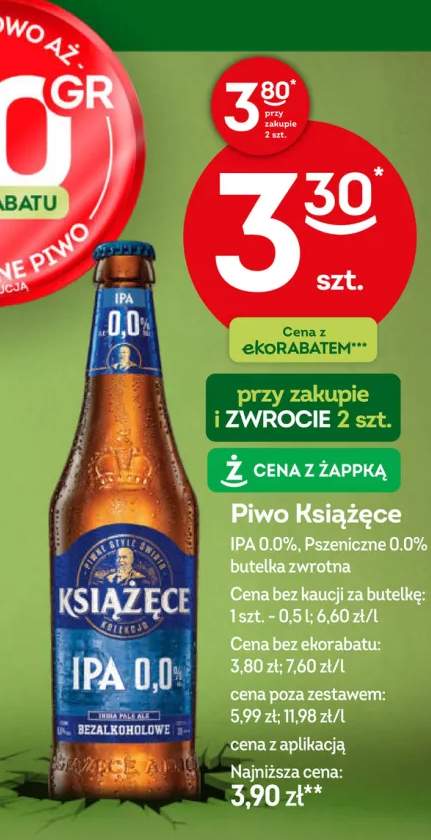Piwo bezalkoholowe Książęce IPA +1 wariant