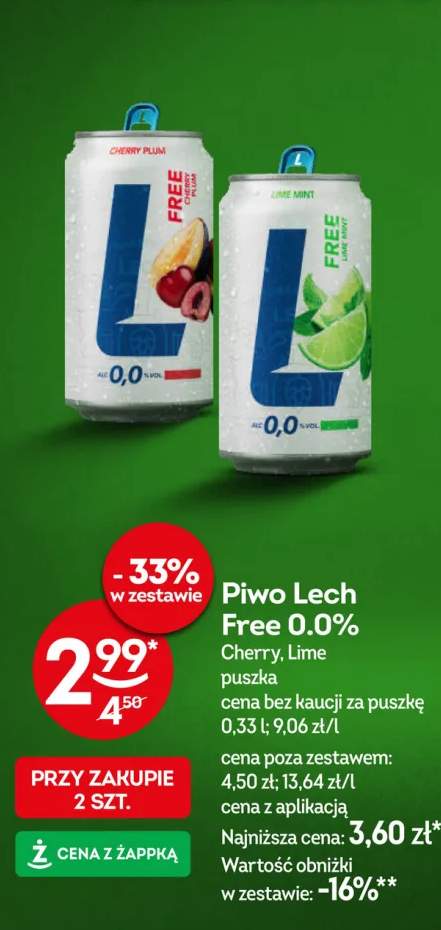 Piwo bezalkoholowe Lech Free Cherry Plum