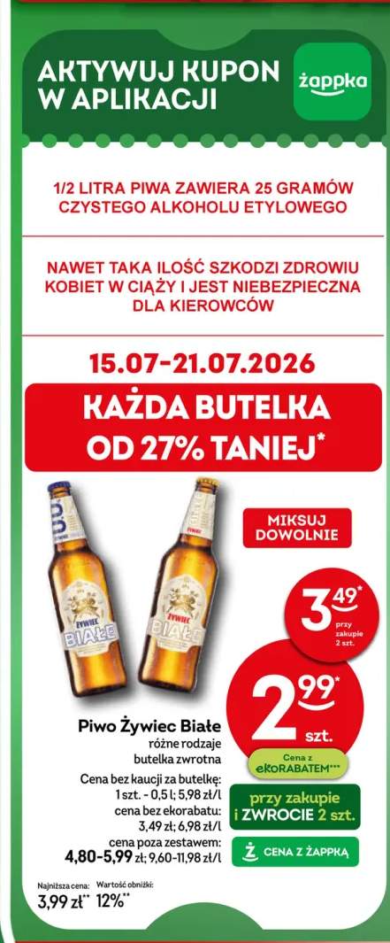 Piwo bezalkoholowe Żywiec Białe