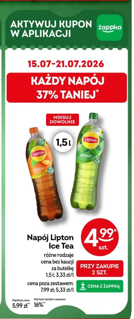 Napój Lipton Ice Tea Peach +1 wariant