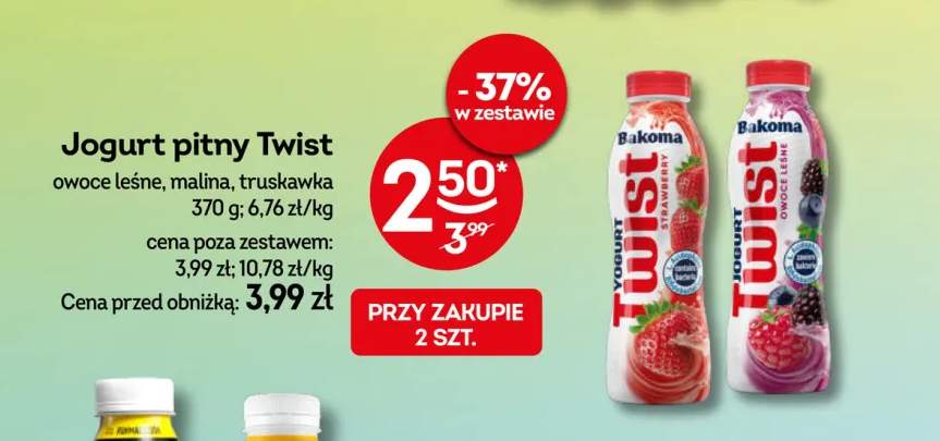 Jogurt pitny Twist Bakoma owoce leśne +1 wariant