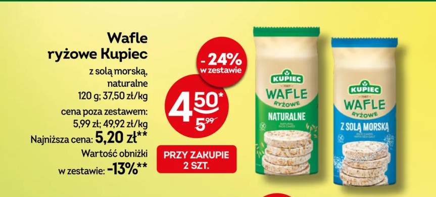 Wafle ryżowe Kupiec naturalne +1 wariant