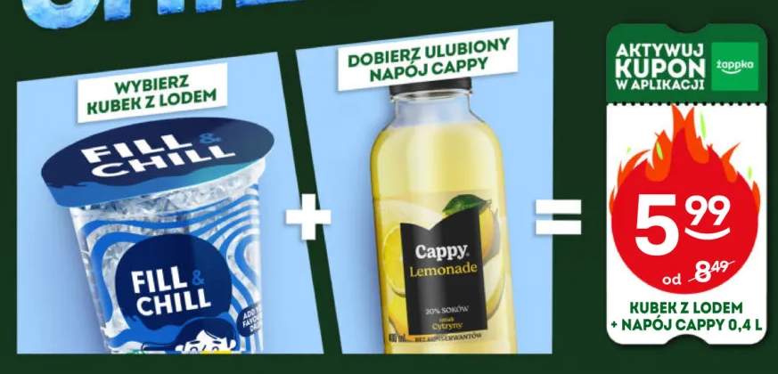 Zestaw kubek z lodem Fill & Chill + napój Cappy