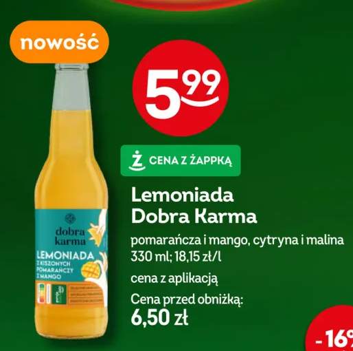 Lemoniada Dobra Karma pomarańcza i mango +1 wariant