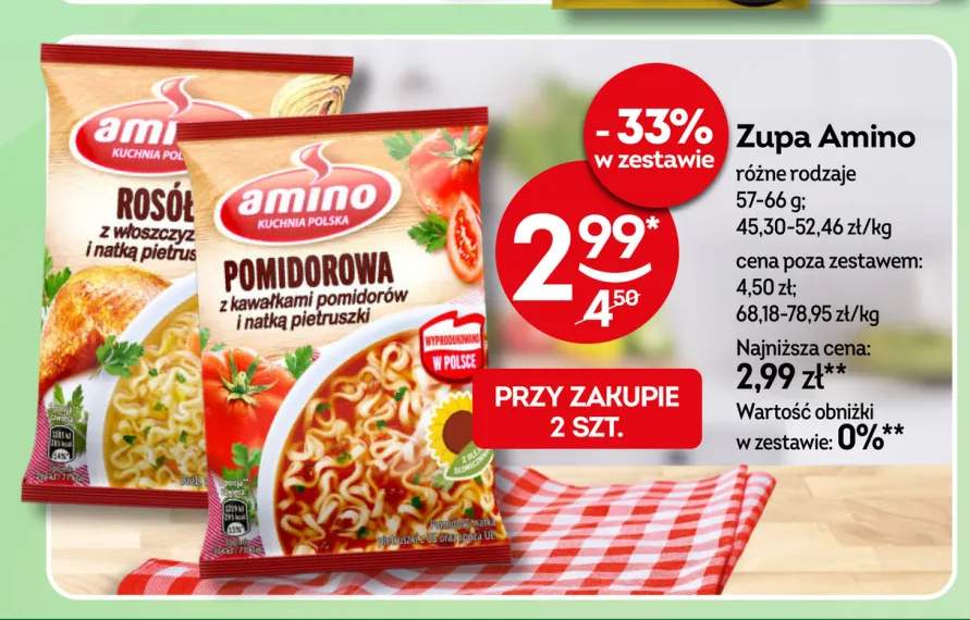 Zupa błyskawiczna Amino rosół z włoszczyzną +1 wariant