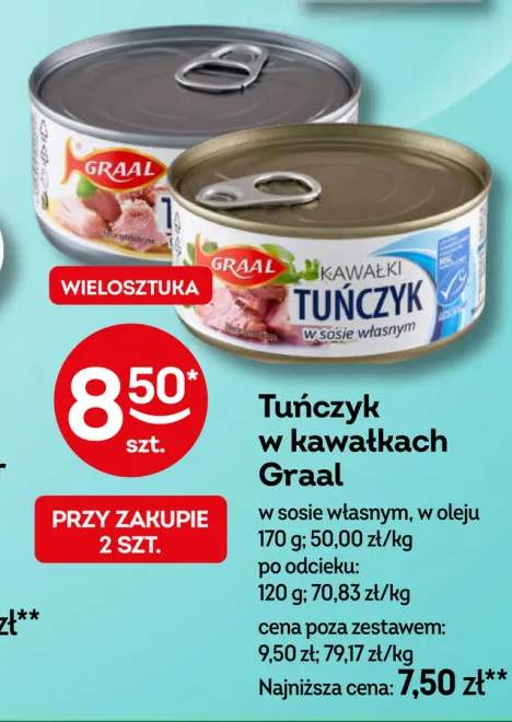 Tuńczyk w kawałkach w sosie własnym Graal +1 wariant