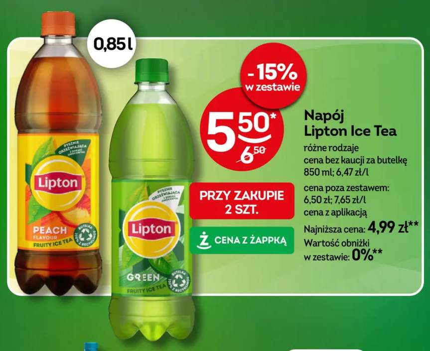 Napój Lipton Ice Tea Peach +1 wariant
