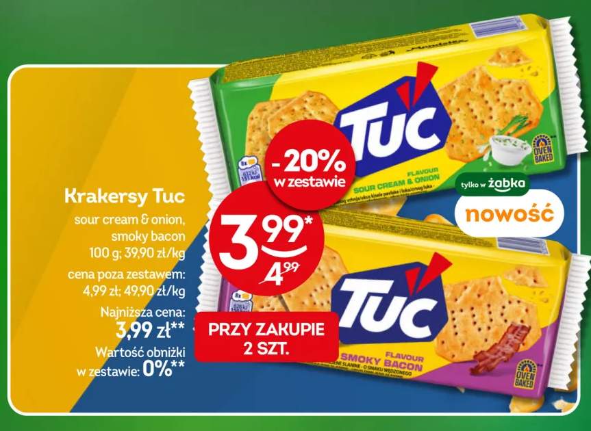 Krakersy Tuc sour cream & onion +1 wariant