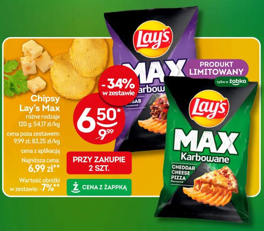 Chipsy Lay's Max Karbowane Kebab +1 wariant