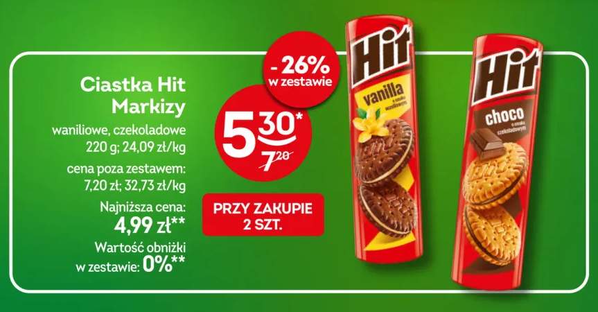 Ciastka Hit Markizy czekoladowe +1 wariant
