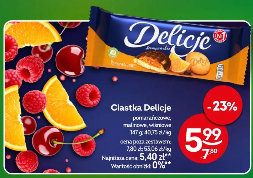 Ciastka Delicje pomarańczowe +2 warianty