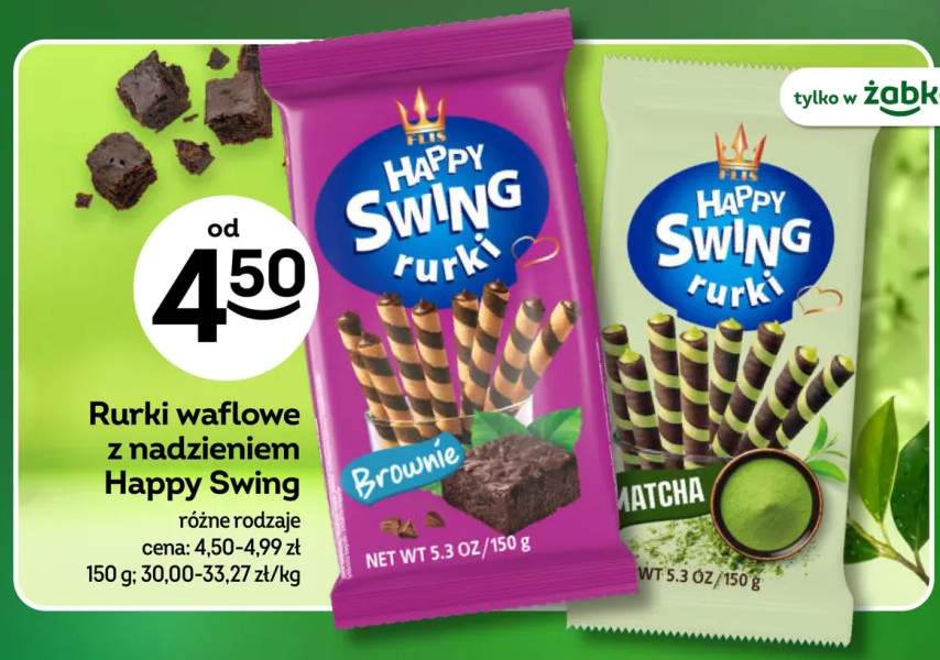Rurki waflowe z nadzieniem Happy Swing brownie +1 wariant