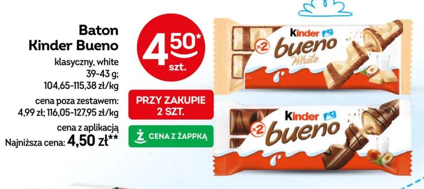 Baton Kinder Bueno klasyczny +1 wariant