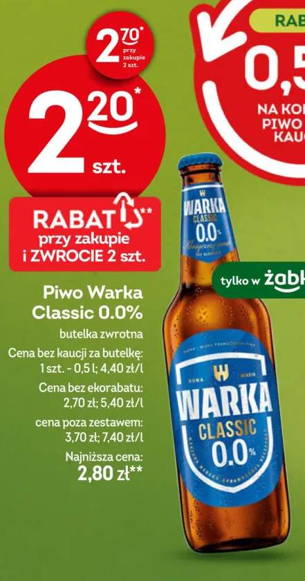 Piwo bezalkoholowe Warka Classic