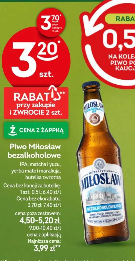 Piwo bezalkoholowe Miłosław IPA +2 warianty