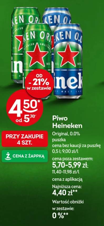 Piwo Heineken Original +1 wariant