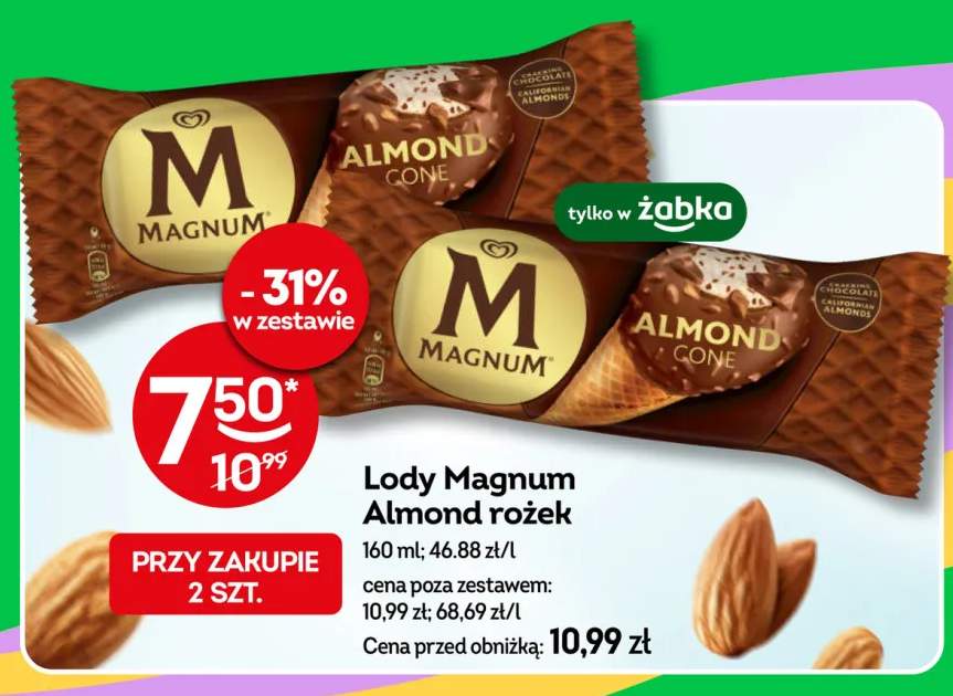 Lody Magnum Almond rożek