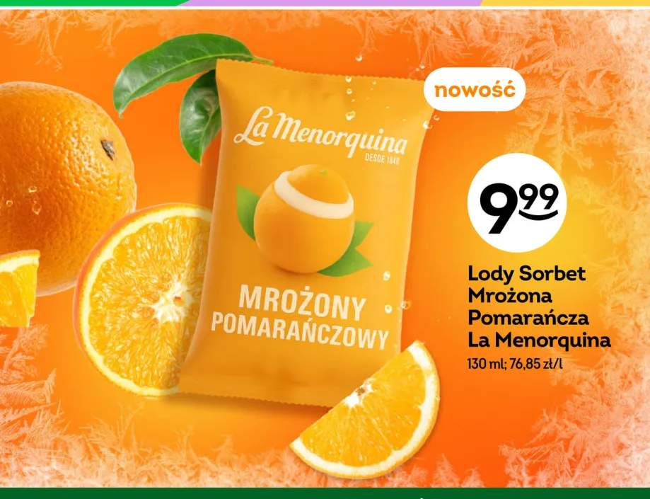 Lody sorbet mrożona pomarańcza La Menorquina