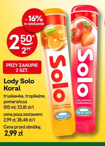 Lody Solo truskawka +2 warianty