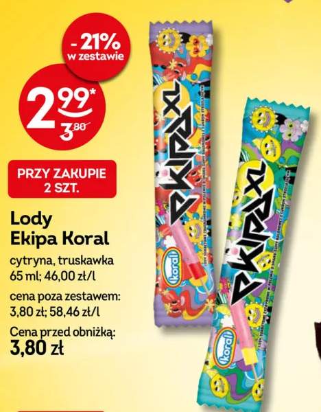 Lody Ekipa truskawka +1 wariant
